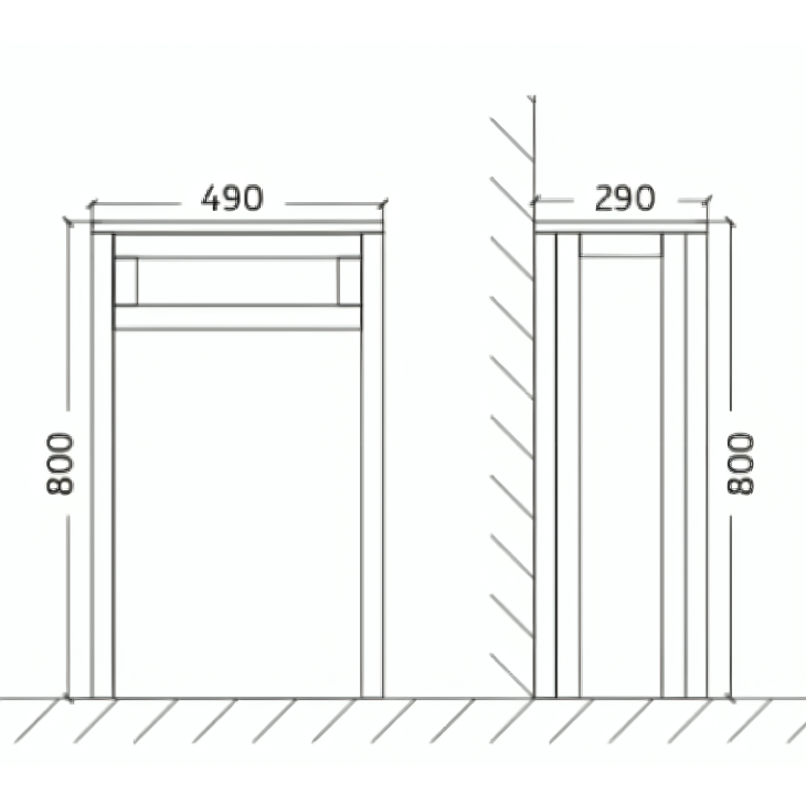 Traditional 500mm Back To Wall Wc Unit - Matt Grey - Image 3