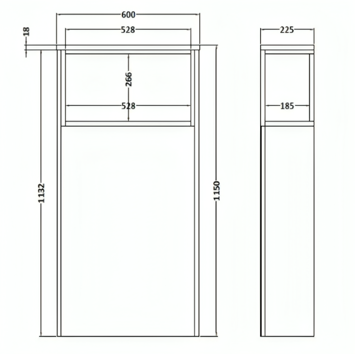 Coast Gloss Grey 600mm Open Shelf Wc Unit - Image 2