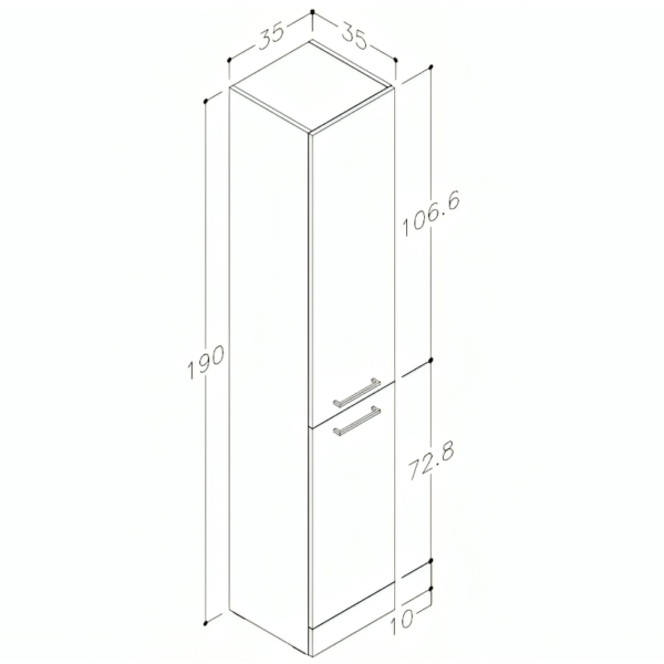 Viola Floor Standing Tall Storage Unit 350mm - Anthracite Gloss - Image 3