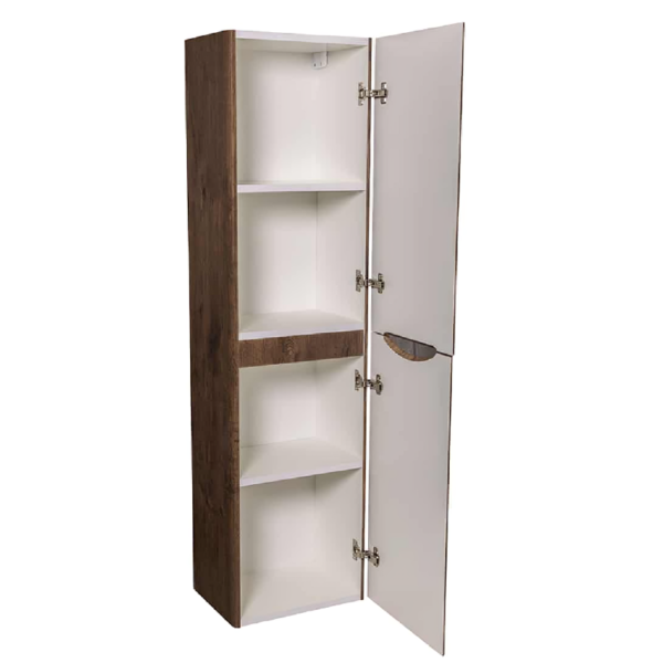 Bali Wall Mounted Tall Storage Unit 1500mm - Chestnut - Image 4