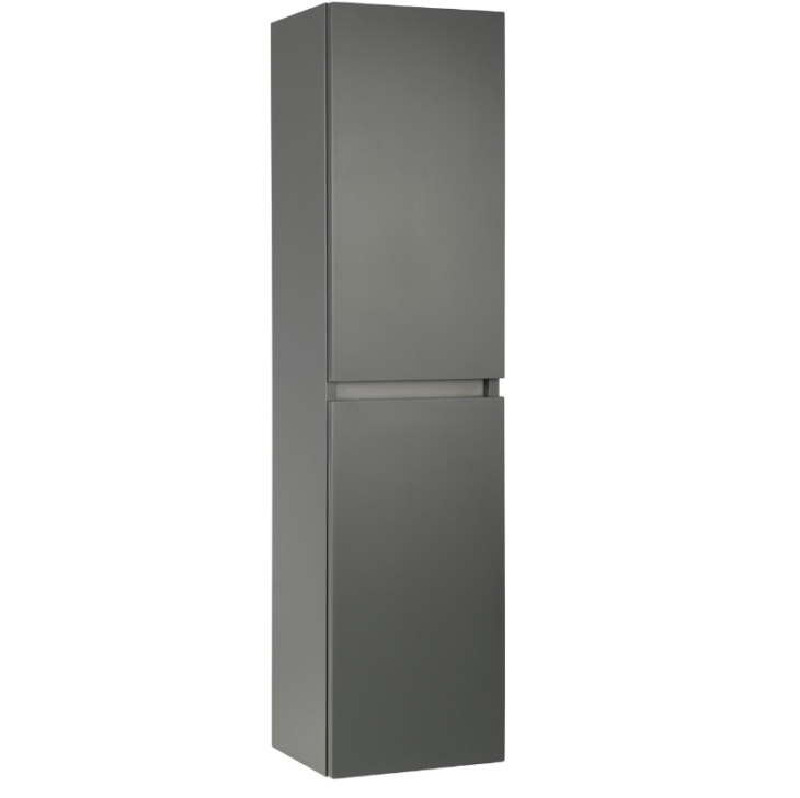 Kore Wall Hung 2-Door Tall Storage Unit - Matt Dark Grey