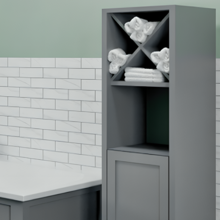 Tailored Turin Tall Boy With Towel Shelf - Grey - Image 3