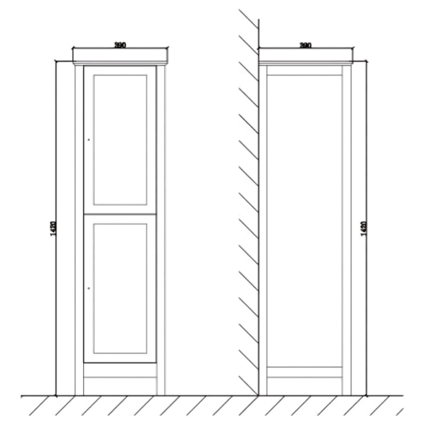 Turin Tall Boy Storage Unit 2 Door - Sapphire - Image 2