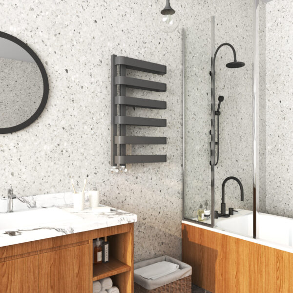 Kartell Texas Anthracite Designer Heated Towel Rail - 2 Size's - Image 3