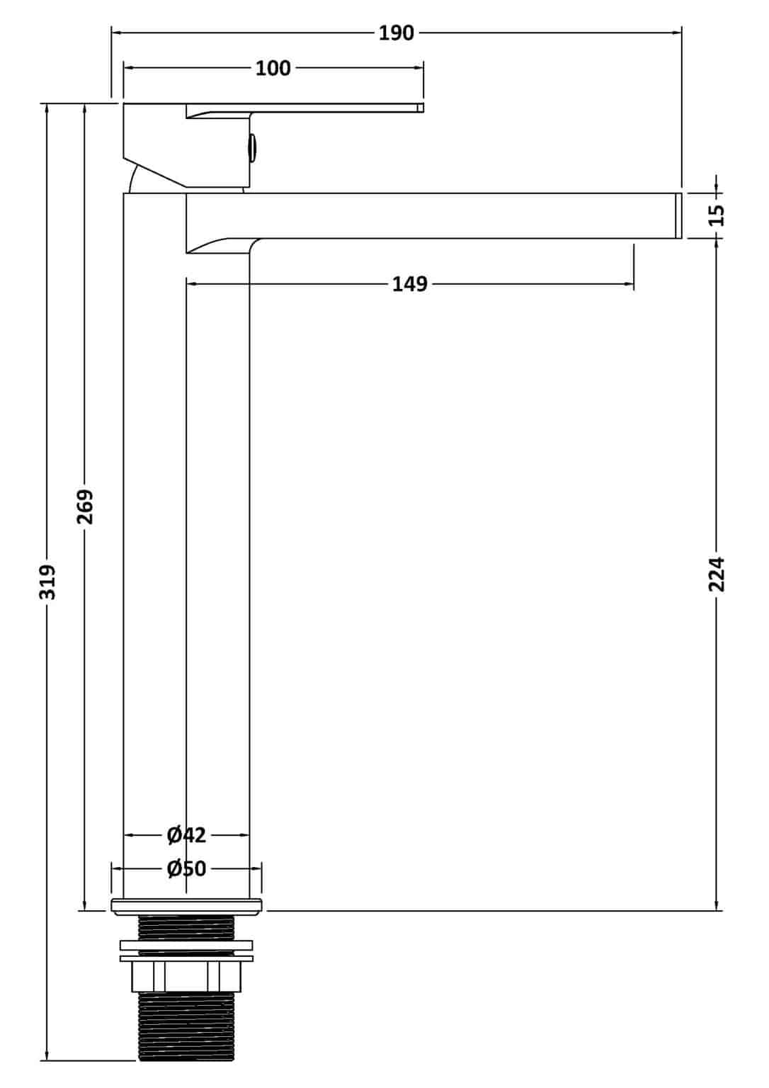 Nuie Canada Chrome High-Rise Mono Basin Filler - Image 3