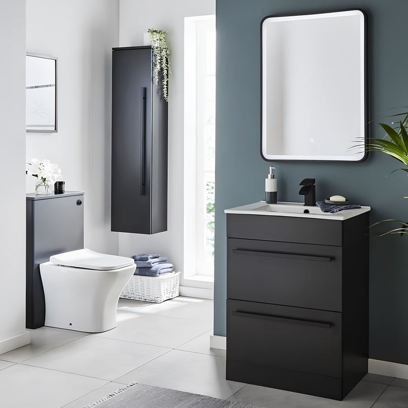 Kartell Purity Nero Wall Mounted Tall Unit - Matt Black - Image 2