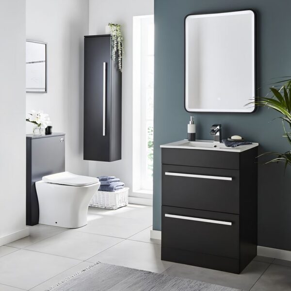 Kartell Purity Nero Wall Mounted Tall Unit - Matt Black - Image 3