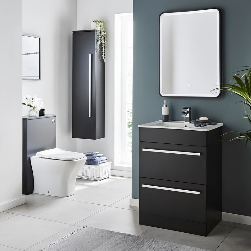 Kartell Purity Nero Wall Mounted Tall Unit - Matt Black - Image 3