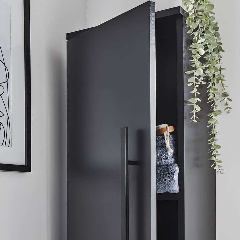 Kartell Purity Nero Wall Mounted Tall Unit - Matt Black - Image 4