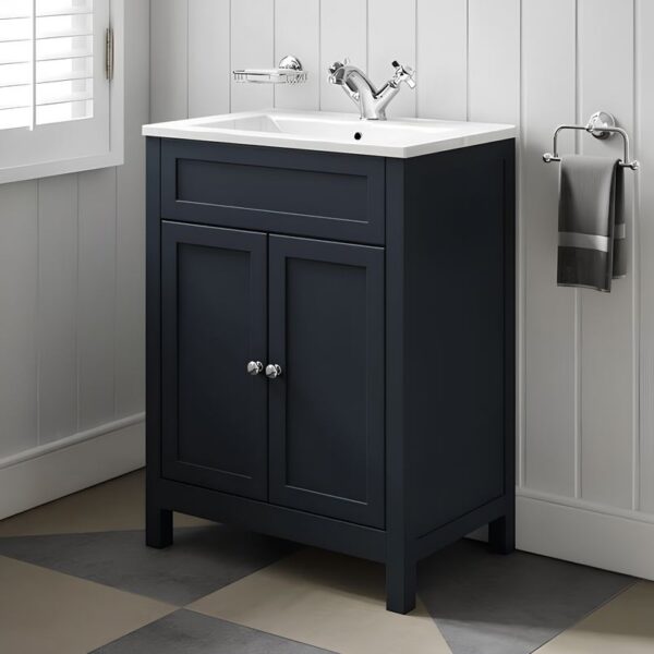 Traditional 600mm Vanity Unit & Basin – Shadow Grey - Image 2