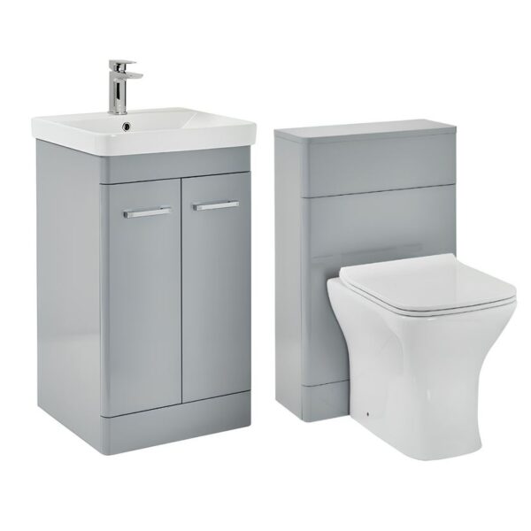 Tossina Floorstanding Bathroom Combination Pack – Pebble Grey