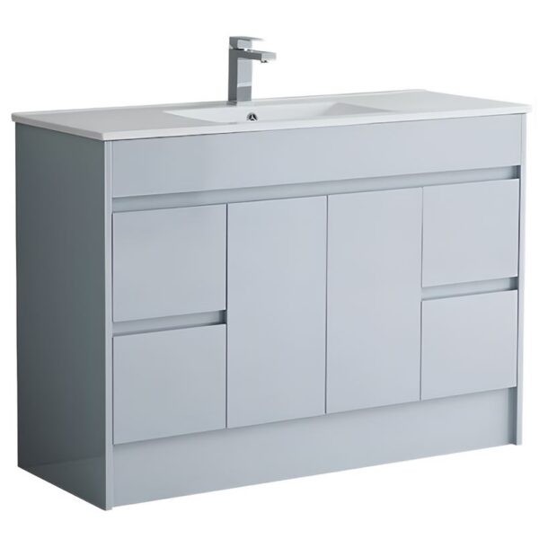 Waterproof 1200mm Vanity Unit With Draws & Basin – Light Grey