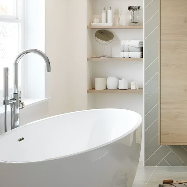 AquaVolere White Freestanding Double Ended Bath 1800MM X 800MM - Image 2