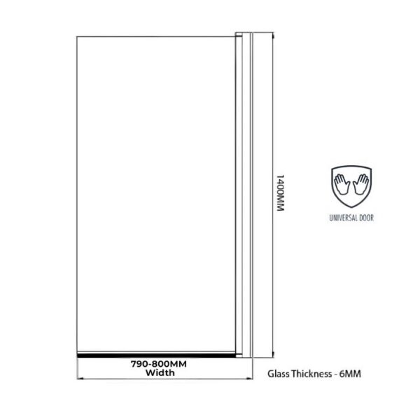 AquaVolere 1400MM Square Bath Screen - Chrome - Image 3