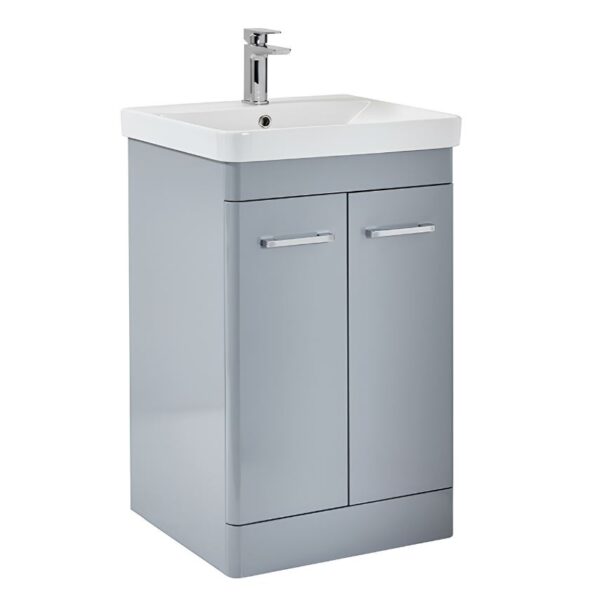 Tossina 600mm Floorstanding Vanity Unit & Basin – Pebble Grey