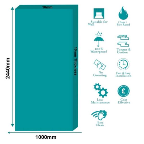 Maxplas Bathroom Wall Panel 2.4m x 1m - Black Sparkle - Image 5