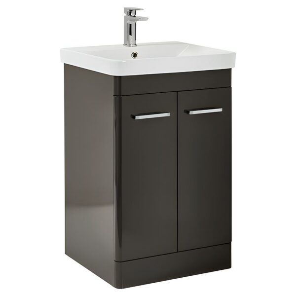 Tossina 600mm Floorstanding Vanity Unit & Basin – Wolf Grey