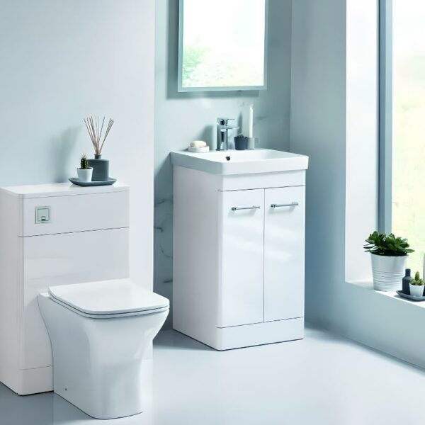 Sognare Rossini White Gloss Floor Standing Vanity Unit with Basin 600mm - Image 2