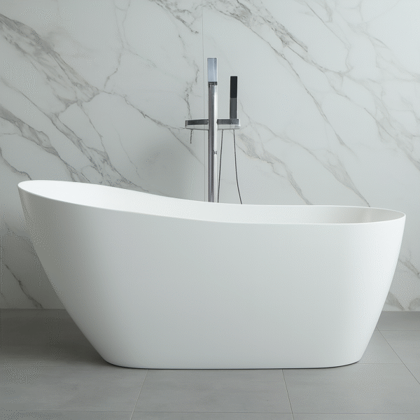 AquaVolere Freestanding White Slipper Bath 1500MM x 750MM