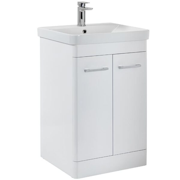 Sognare Rossini White Gloss Floor Standing Vanity Unit with Basin 600mm