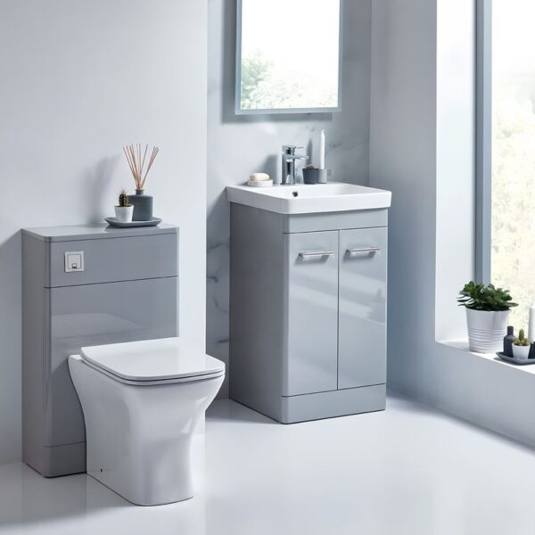 Sognare Rossini Pebble Grey Floor Standing Vanity Unit with Basin 600mm - Image 2