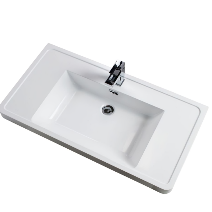 Bali 900mm Wall Mounted Vanity Unit And Basin - Chestnut - Image 3