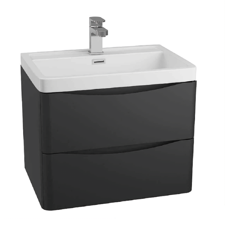 Bali Wall Mounted Vanity Drawer Basin Unit 600mm - Anthracite