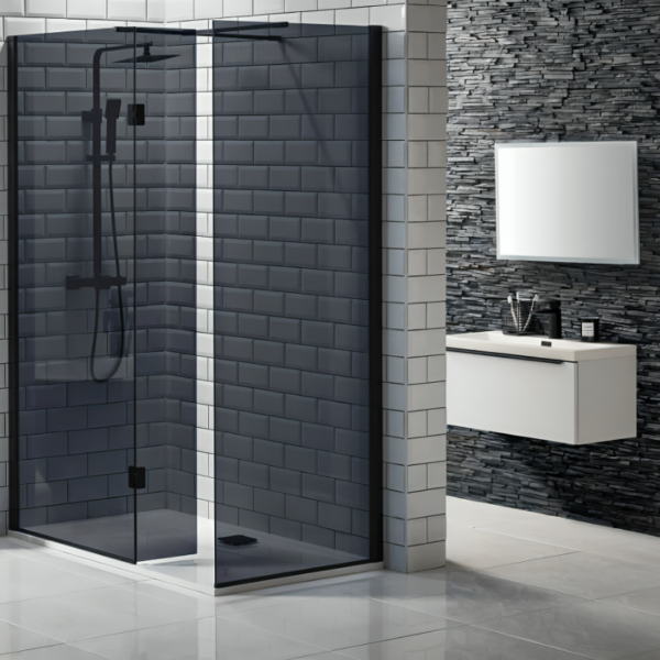 Celeste Muro 800mm  Basin & Unit Wall Black Handle - Gloss White - Image 3