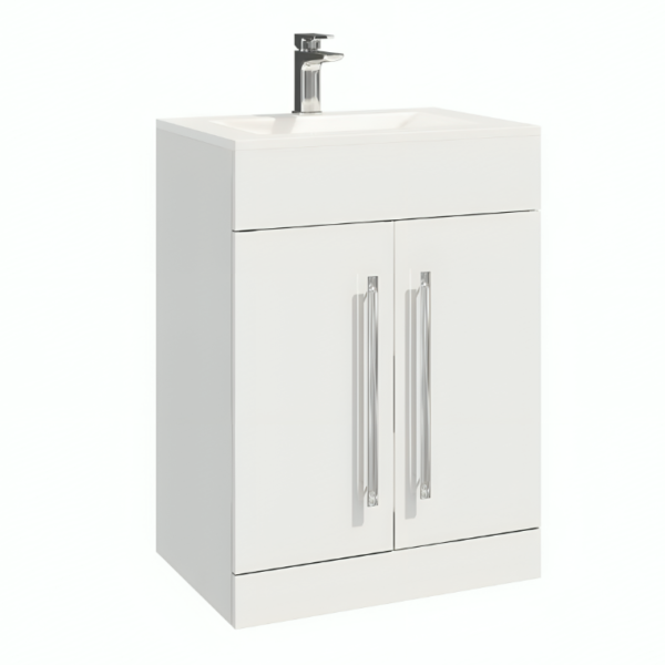 Mili 600mm Bathroom Vanity Unit - Gloss White