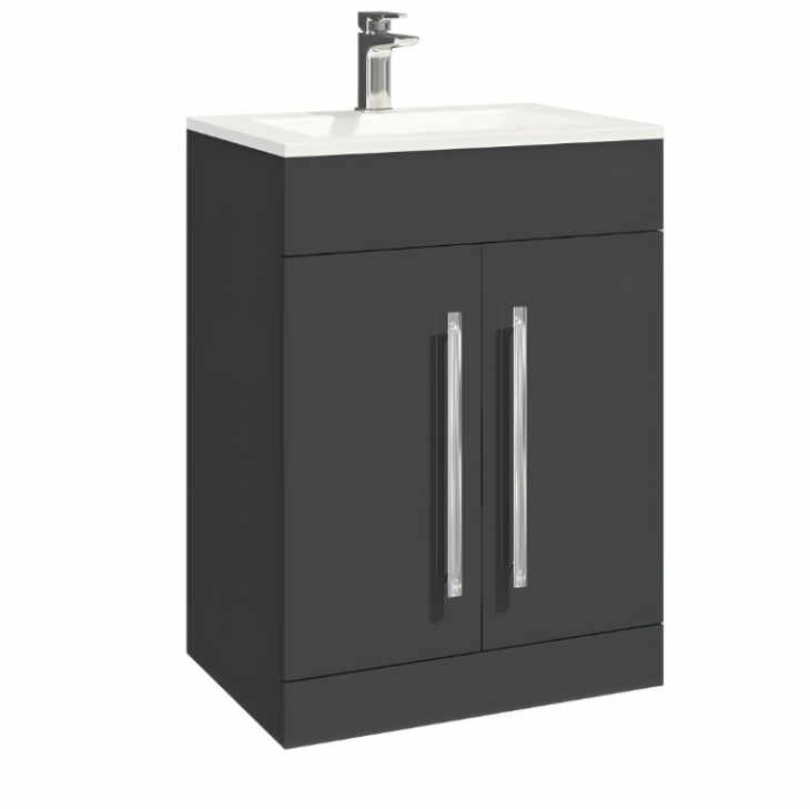 Mili 600mm Bathroom Vanity Unit - Matt Grey