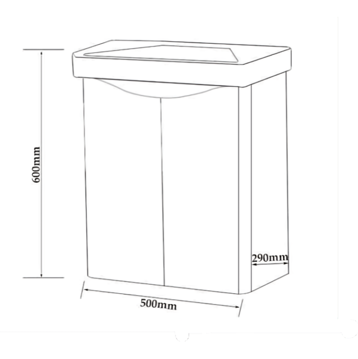 Kartell Arc 500 Floor Standing Vanity Unit and Basin - Gloss White - Image 2