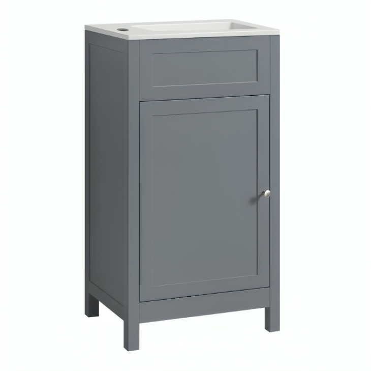 Tailored Traditional Cloakroom Vanity Unit 460mm - Matt Grey
