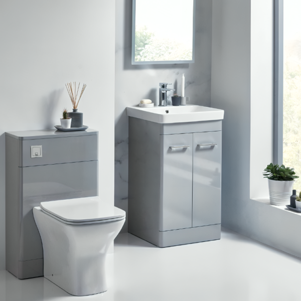 Tossina Floorstanding Bathroom Combination Pack – Pebble Grey - Image 2