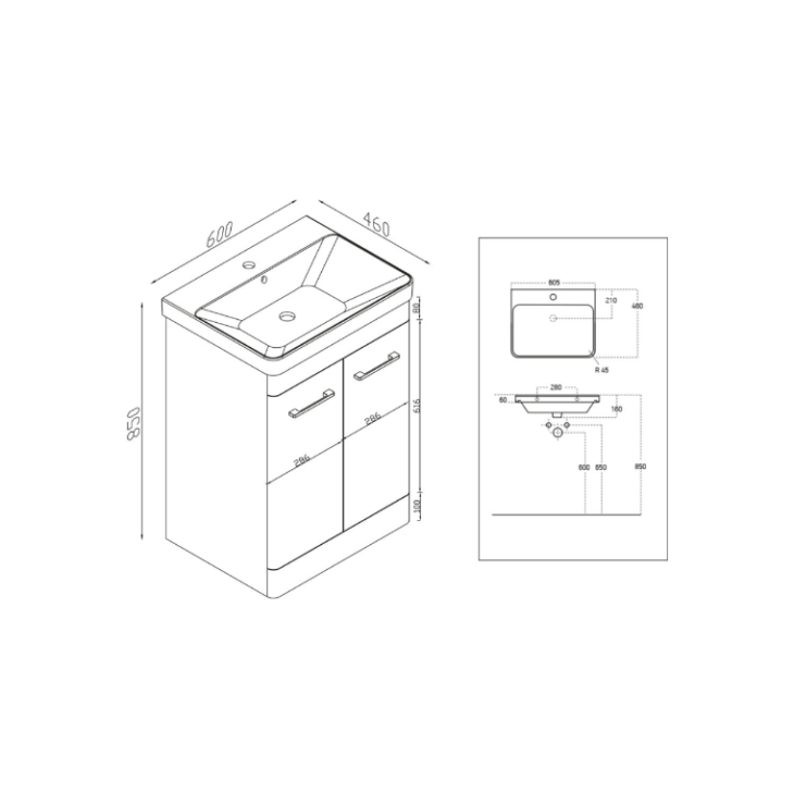 Tossina Floorstanding Bathroom Combination Pack – Wolf Grey - Image 7