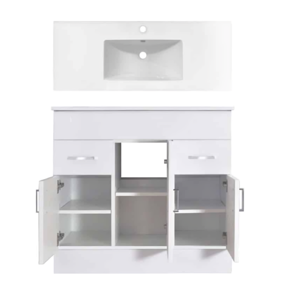 Nuie Eden 1000mm Vanity Unit With Draws & Basin - Gloss White - Image 4