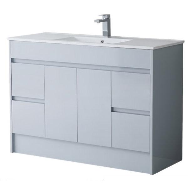 Waterproof 1200mm Vanity Unit With Draws & Basin – Light Grey - Image 3