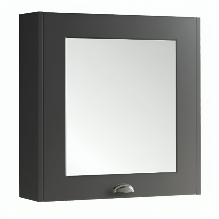 Kartell Astley 1 Door Mirror Cabinet 600mm - Matt Grey