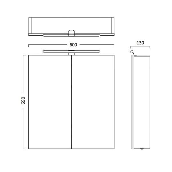 Tavistock Conduct Double Mirror Door Cabinet With LED Light - Image 4