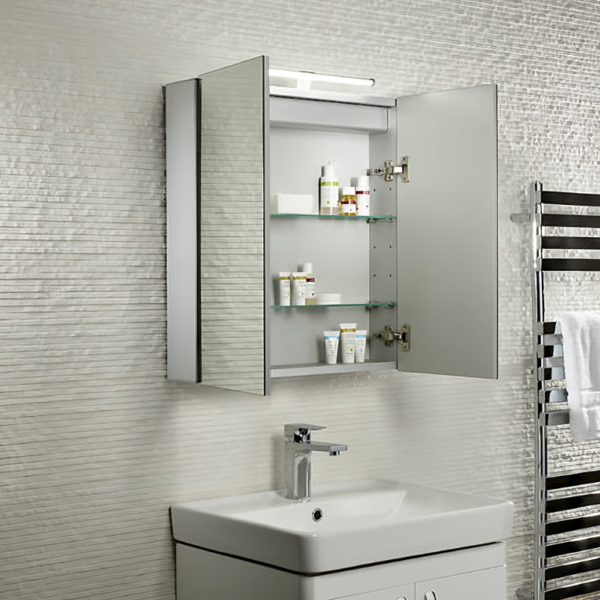 Tavistock Conduct Double Mirror Door Cabinet With LED Light - Image 2