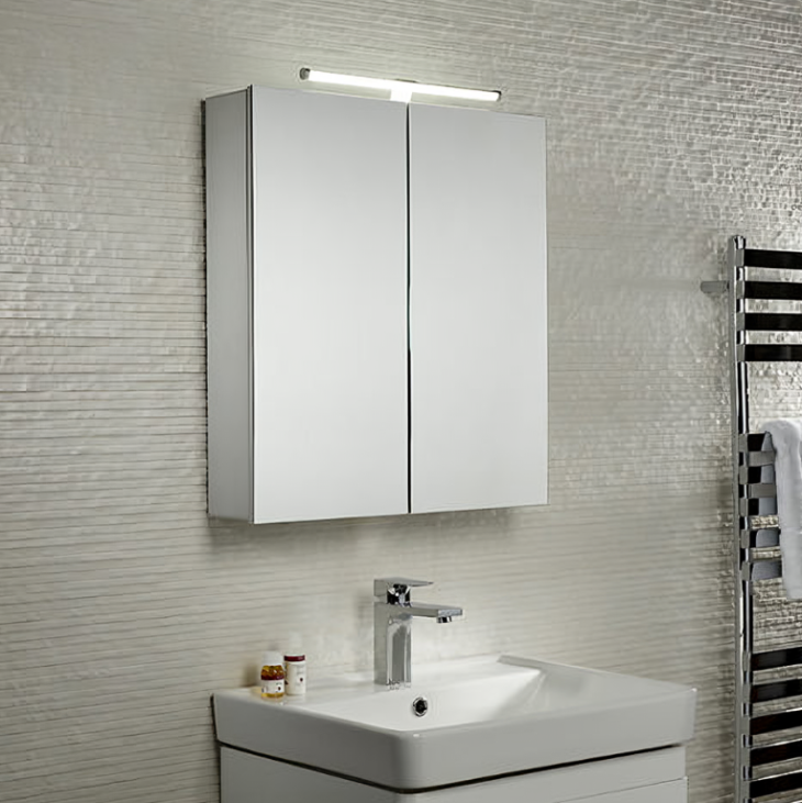 Tavistock Conduct Double Mirror Door Cabinet With LED Light - Image 3