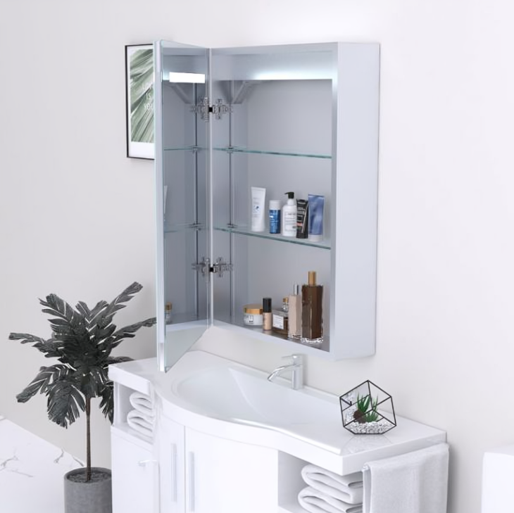 Kartell Prism 500 x 700 LED Illuminated Mirrored Bathroom Cabinet - Image 2