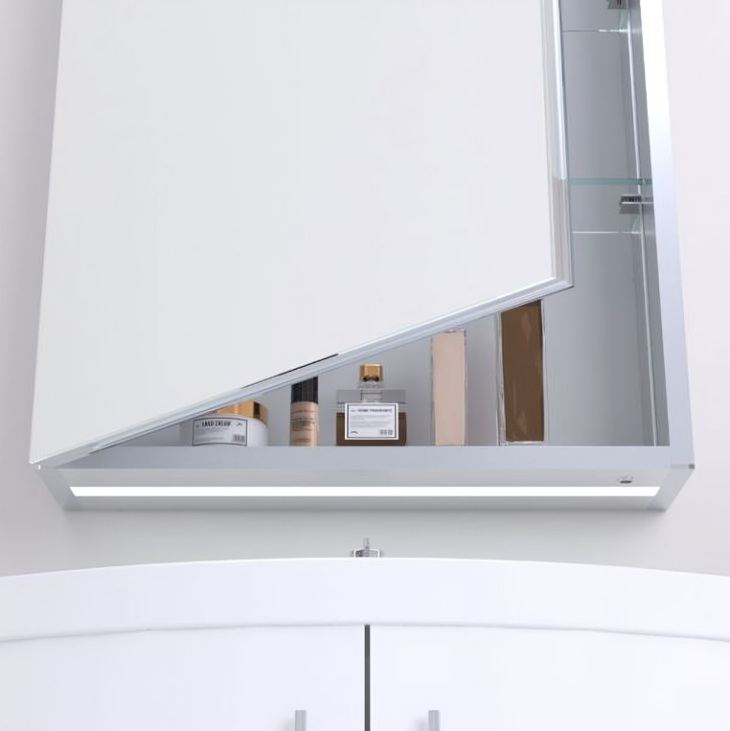 Kartell Prism 500 x 700 LED Illuminated Mirrored Bathroom Cabinet - Image 4