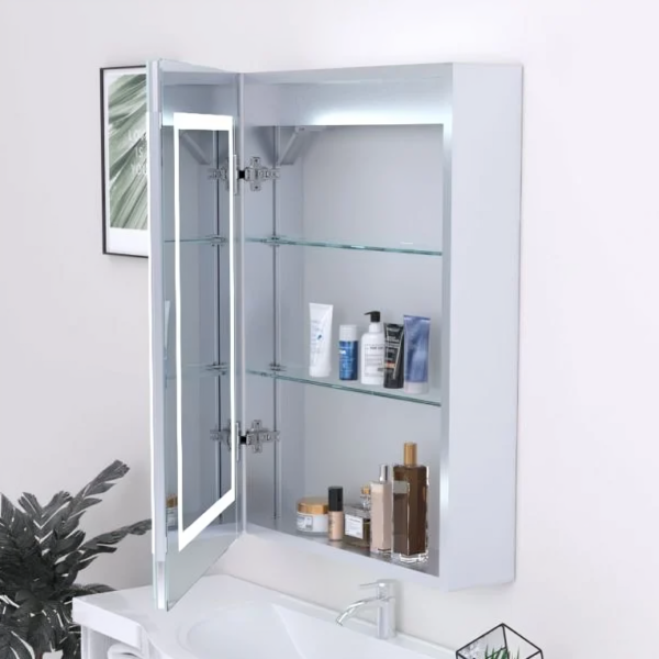 Kartell Frame 500 x 700 LED Illuminated Mirrored Bathroom Cabinet - Image 3