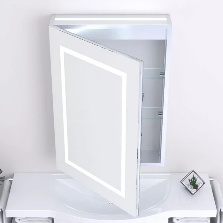 Kartell Frame 500 x 700 LED Illuminated Mirrored Bathroom Cabinet - Image 2