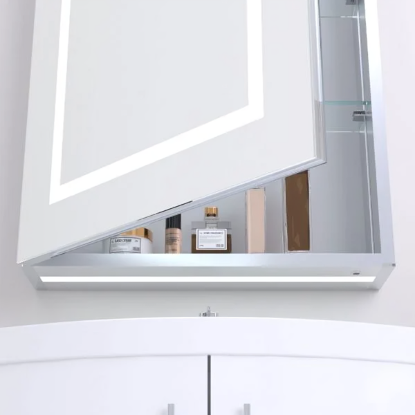 Kartell Frame 500 x 700 LED Illuminated Mirrored Bathroom Cabinet - Image 4