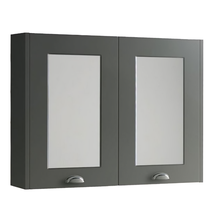 Kartell Astley Mirror Cabinet 800mm Wide - Matt Grey
