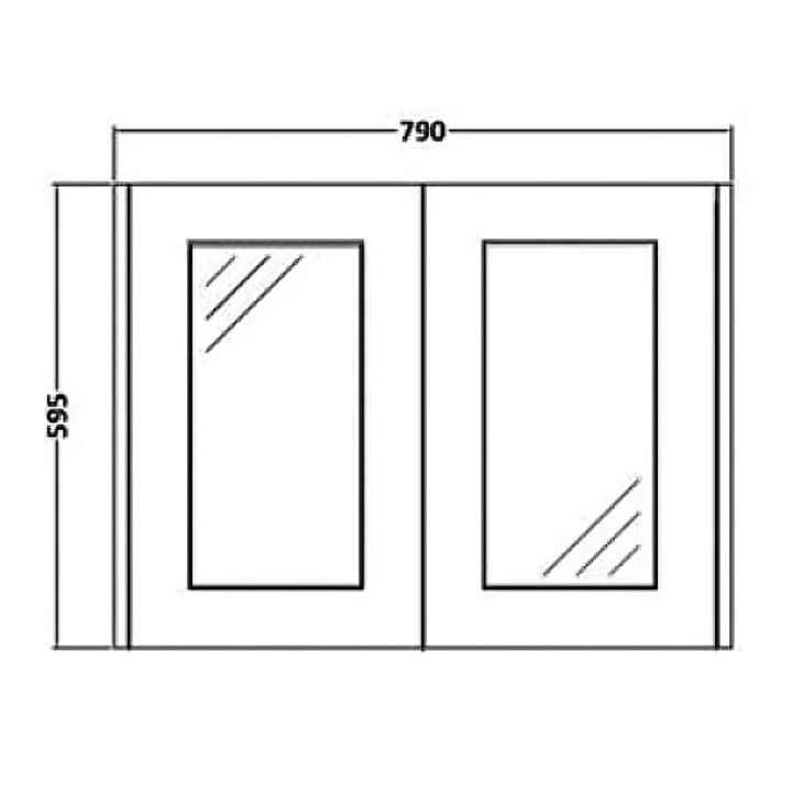Kartell Astley Mirror Cabinet 800mm Wide - Matt Grey - Image 2