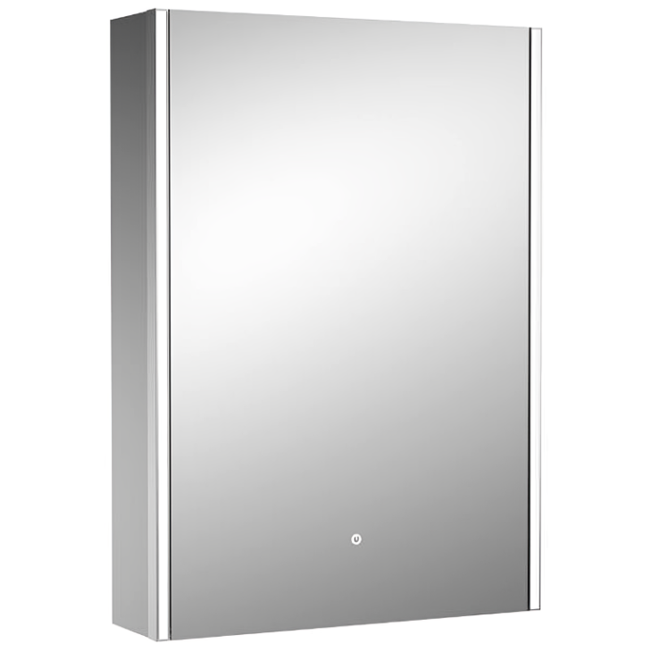 Hudson Reed Meloso 500 x 700mm Silver Single Door Mirror Cabinet