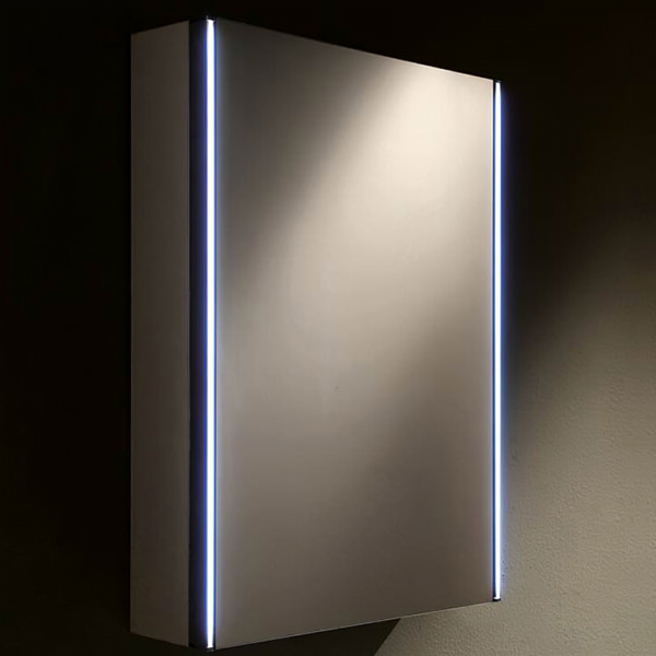 Hudson Reed Meloso 500 x 700mm Silver Single Door Mirror Cabinet - Image 2