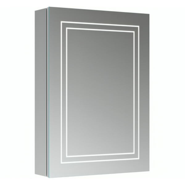 Kaji 500mm 1 Door Front-Lit LED Demister Mirror Cabinet